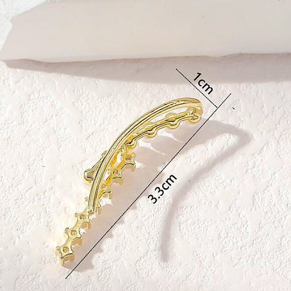 Pearl Gold Zircon Ear Climber - Picture 5 of 5